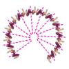 CALANDIS 12 Pieces Party Paper Straws Rainbow Stripe Paper Drinking Straw Rose Pink view 3