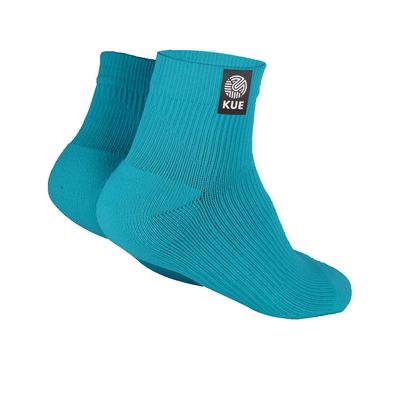 KUE Compression Ankle Socks for Men & Women | Sports & Running Socks with Arch Support, Pain Relief & Improved Blood Circulation | Daily Use, Moisture Wicking, Nylon Fabric | L -Pack of 1-Turquoise
