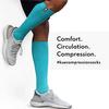 KUE Knee Compression Socks for Unisex, Pain Relief, Boost Stamina, Circulation & Recovery, Perfect for Running, Football, Sports Activity I Moisture Wicking I Ankle and Arch Support I Knee Socks(S/M) (Turquoise, S/M) view 4