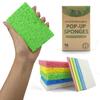 AIRNEX Biodegradable Cellulose Compressed Sponges - Pack of 16 Compostable Kitchen Pop Up Bulk - Non Scratch Multicolor Natural Dish Sponges - Heavy Duty Multipurpose Eco Friendly view 1