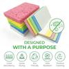 AIRNEX Biodegradable Cellulose Compressed Sponges - Pack of 16 Compostable Kitchen Pop Up Bulk - Non Scratch Multicolor Natural Dish Sponges - Heavy Duty Multipurpose Eco Friendly view 4