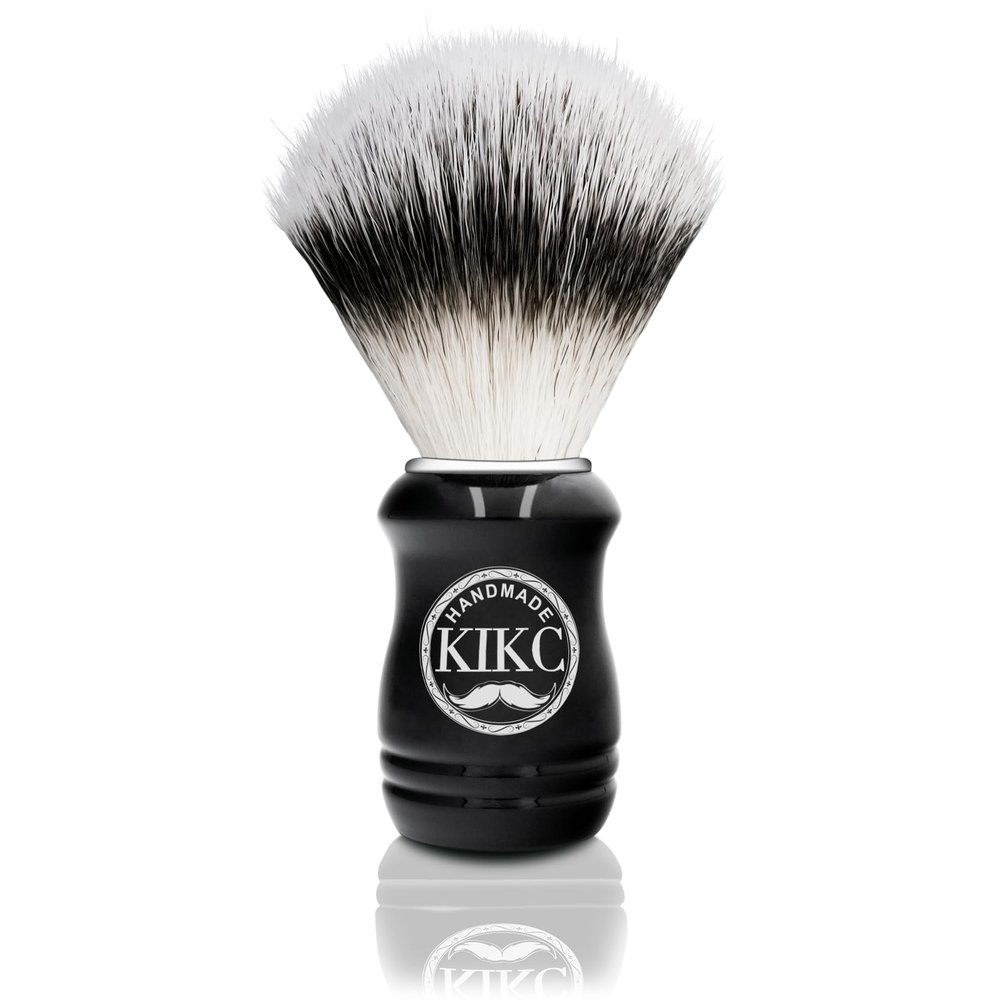 KIKC Handmade Synthetic Shaving Brush - Shave Brush for Wet Shave With Shaving Cream & Soap- Best Shave of Your Life for Safety Razor, Double Edge Razor, Straight Razor or Shaving Razor