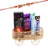 SFU E Com Chocolates and Basket for Loved Ones | Rakhi Chocolate for Brother | Designer Elephant Rakhi with Chocolates | Roli, Chawal, Chandan, Misri | 629 view 1