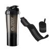 COOL INDIANS Fitness Combo Gym Shaker Bottle with Wrist Band Support Gym & Sports Kit l Weightlifting l Powerlifting l Wrist Band l Gym Shaker l Shaker Bottle l Gym Bottle (500) ML (Black) view 1