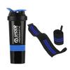 COOL INDIANS Premium Combo of Gym Shaker Bottle with Wrist Support Band Gym & Fitness Kit Weightlifting Power Lifting Wrist Wrap Gym Shaker Bottle Gym Water Bottle (500) ML (Blue) view 1