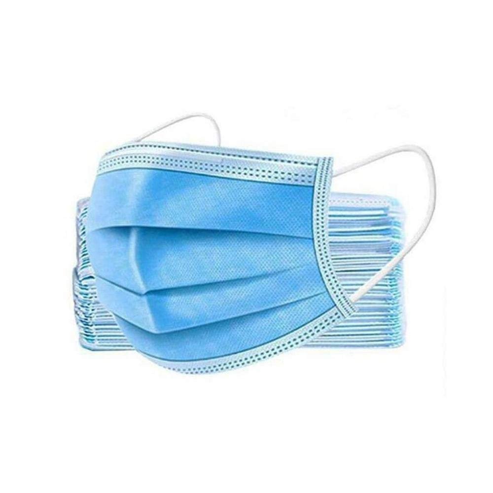 Disposable Blue Mask Surgical mask pack of 50 pieces Disposable Masks 3 ply layeonic Use and Throw Masks Pack of 50 Pcs Pin Certified by CE ISO GMP Best for Men Women(50-blue).
