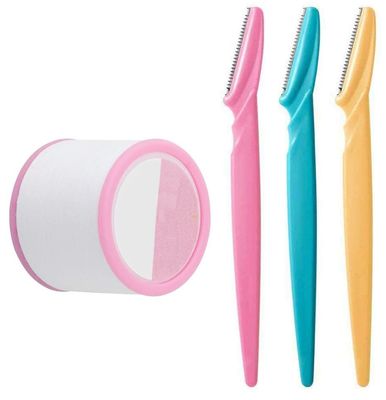 MEENIRA Eyebrow Thread with Hair Removal Razor Facial Hair Removers Trimmer for Women Home and Salon Use Beauty Tools Combo Set of 2