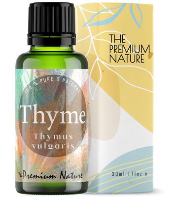 The Premium Nature Thyme Essential Oil for Diffuser | 100% Natural | Thyme Oil for Skin | Essential Oil for Hair, Aromatherapy & Candle Making | Herbaceous & Earthy Scent, 30 mL