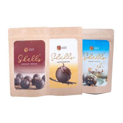 Choco Teddy's Shells Chocolate Truffles (18 Truffles) Pack of 3-306 g (Chocolate-Coffee-Hazelnut)