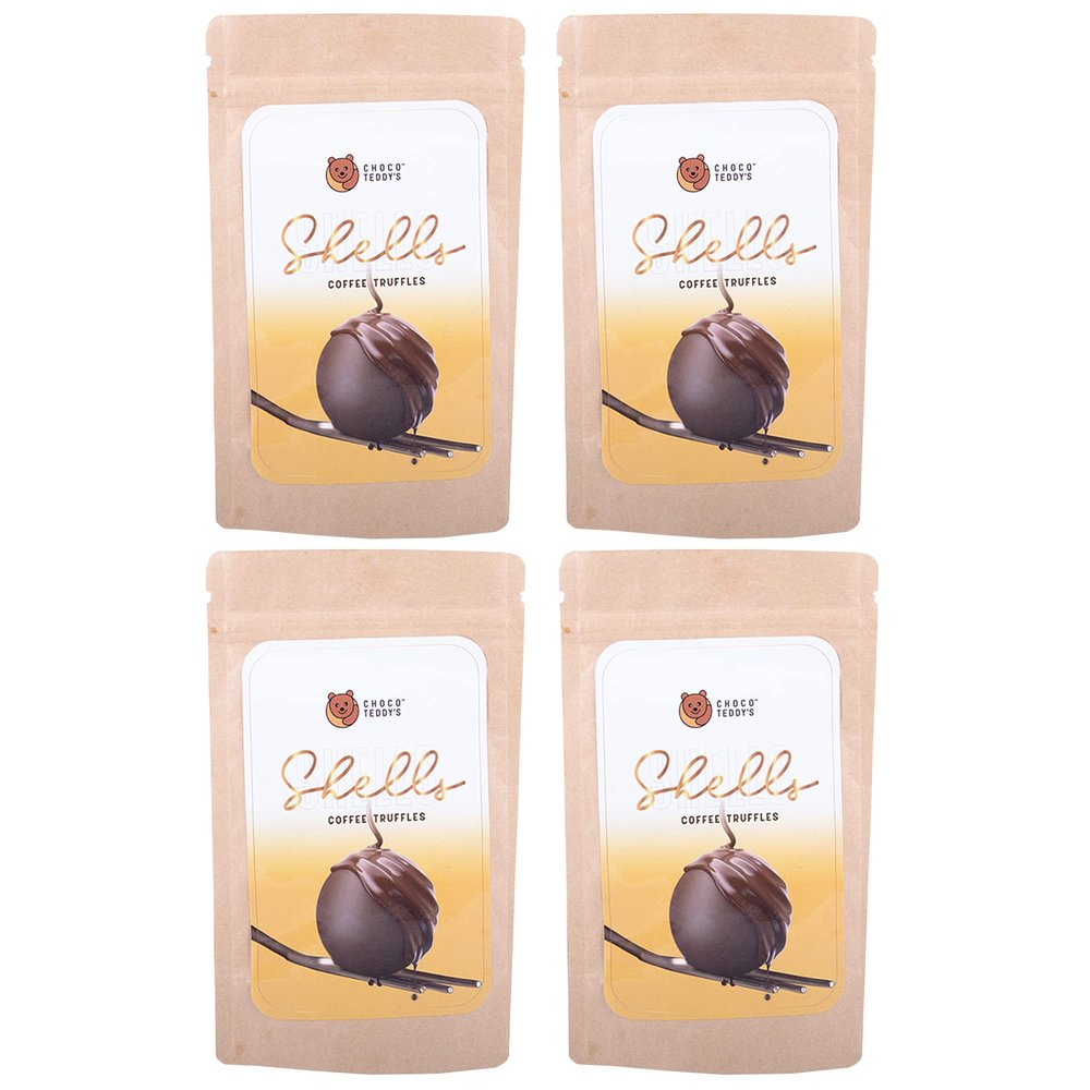 Choco Teddy's Shells Chocolate Truffles (24 Truffles) Pack of 4-408 g (Coffee-Coffee-Coffee-Coffee)
