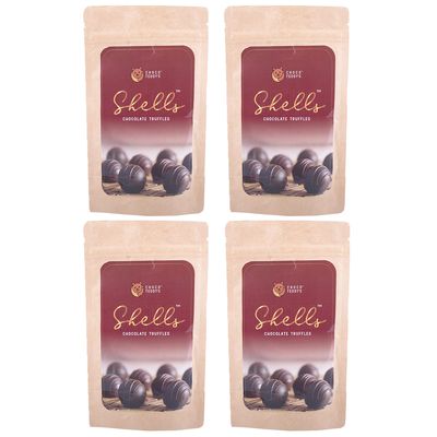 Choco Teddy's Shells Chocolate Truffles (24 Truffles) Pack of 4-408 g (Chocolate-Chocolate-Chocolate-Chocolate)