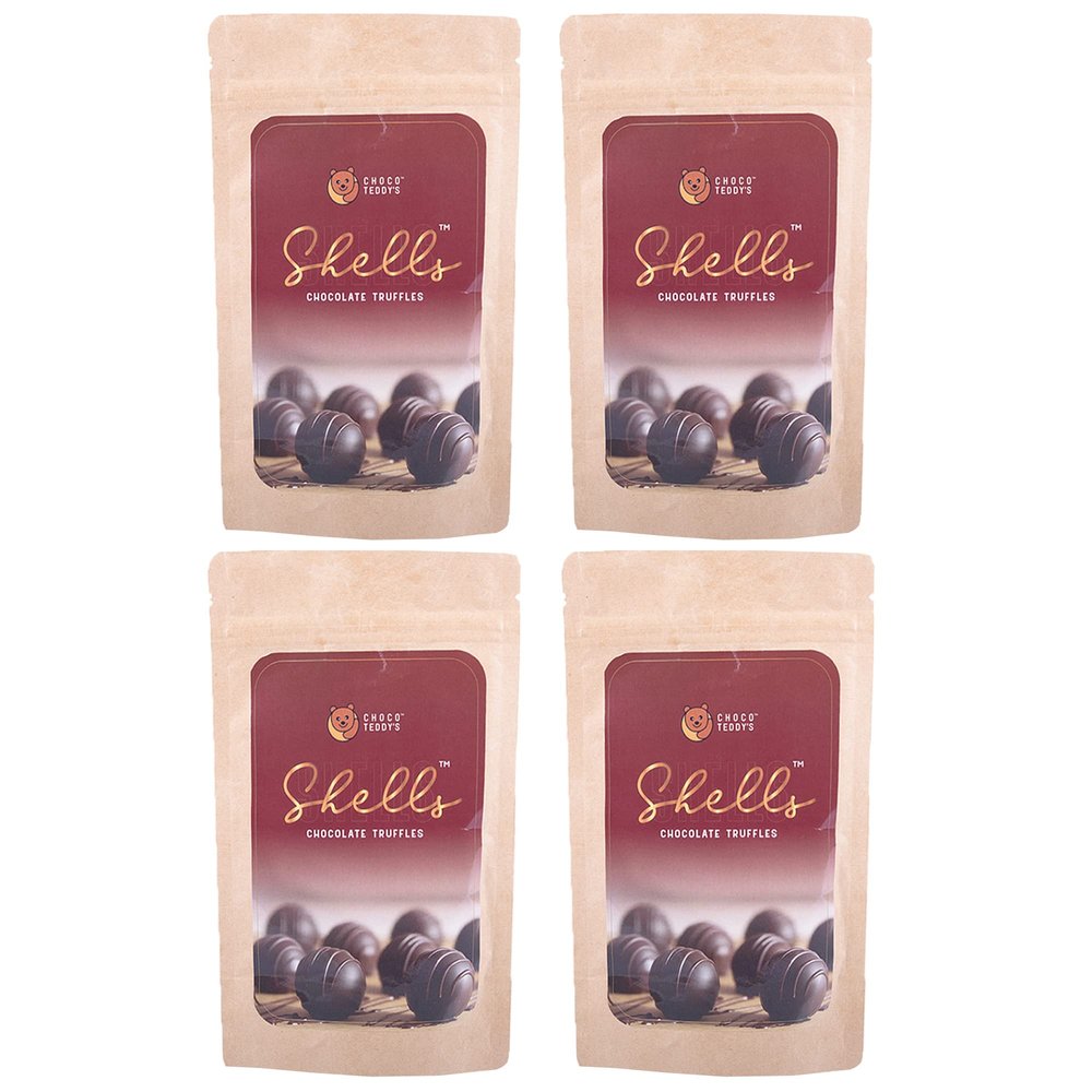 Choco Teddy's Shells Chocolate Truffles (24 Truffles) Pack of 4-408 g (Chocolate-Chocolate-Chocolate-Chocolate)