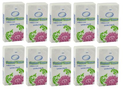 DOMUM Soft Pocket Tissue Packs, Disposable Tissue Paper Packets for Face, Women, Men, Kids, ETC (100 Sheets) - Pack of 10.