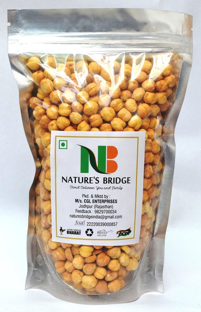 Nature's Bridge Roasted Chana | Roasted Gram (Without Skin) | Roasted Chhila Chana - 900 Gm