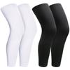 2Pairs Leg Sleeves,Full Leg Compression Sleeve,Compression Long Knee Sleeve,Sports Compression UV Long Leg Sleeves with Anti-slip Silicone Strips for Men Women Running Basketball(White&Black Small) view 1
