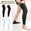 2Pairs Leg Sleeves,Full Leg Compression Sleeve,Compression Long Knee Sleeve,Sports Compression UV Long Leg Sleeves with Anti-slip Silicone Strips for Men Women Running Basketball(White&Black Small) view 2
