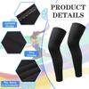 2Pairs Leg Sleeves,Full Leg Compression Sleeve,Compression Long Knee Sleeve,Sports Compression UV Long Leg Sleeves with Anti-slip Silicone Strips for Men Women Running Basketball(White&Black Small) view 4