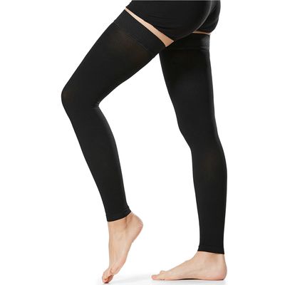 Compression Sock, Morelian 1 Pair Thigh High Socks Men Women 20-30mmHg Stockings Sleeves for Varicose Vein Swelling, Black, XL