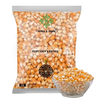 Herbs and Crops Popular Popcorn Kernels, 1kg (Ready to Pop, Makes Delicious and Crunchy pop Corn, Enjoy with Our Range of seasonings, Product of India, Ready to pop Butterfly Popcorn), 1 Kg