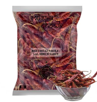 Masala Chowk Special Red Chilly Whole/Lal Mirch Sabut, 500 Grams