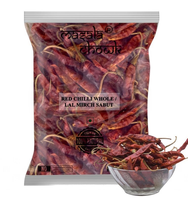 Masala Chowk Special Red Chilly Whole/Lal Mirch Sabut, 500 Grams