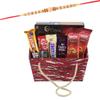 SFU E Com Almond Chocolates with Creamy Coockie Biscuits | Rakhi Chocolate for Brother | Designer Sandalwood Rakhi with Chocolates | Roli, Chawal, Chandan, Misri | 796 view 1