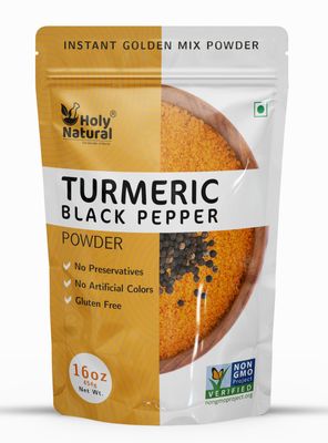 Holy Natural - The Wonder of World Organic Turmeric Black Pepper Powder(454 Gm),Spices&Delicious,Sprinkle On Salad&Sabji