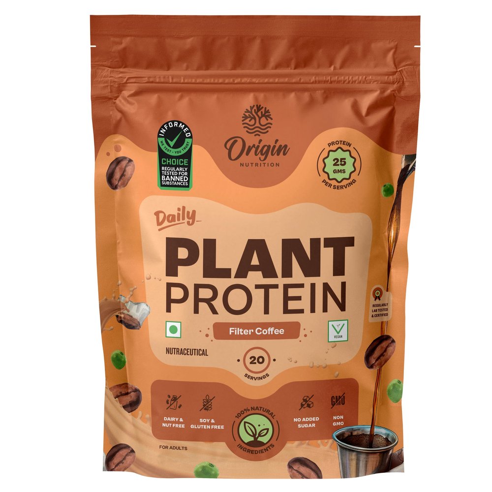 Origin Nutrition 100% Natural Plant Based Protein Powder, Ranked Best Vegan Protein by Independent Scientific Research, European Pea Protein Isolate & Pumpkin Seed Protein, Easy to Digest Coffee Caramel with 25g Plant Based Protein,20 servings,810 g