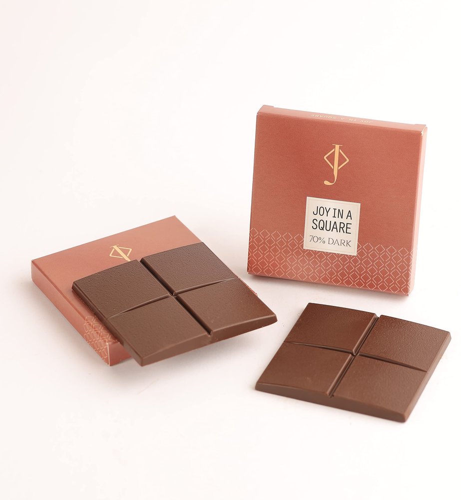 Jakobi Joy In A Square Dark 70% Chocolate | Vegetarian | 40G (Pack of 1)