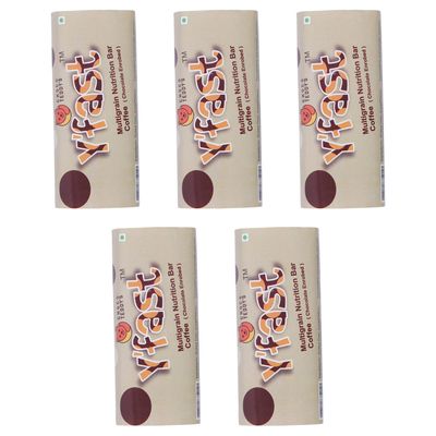 Choco Teddy's YFast Bars (5 Choco Bars) Multigrain Chocolate Bar Pack of 5-275 g (Coffee-Coffee-Coffee-Coffee-Coffee)