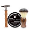 UrbanMooch Travel Essential Shaving Kit For Men | Wooden Razor, Premium Shaving Cream, Sheesham Wood Shaving Brush, Shaving Kit Pouch | Made In India view 1