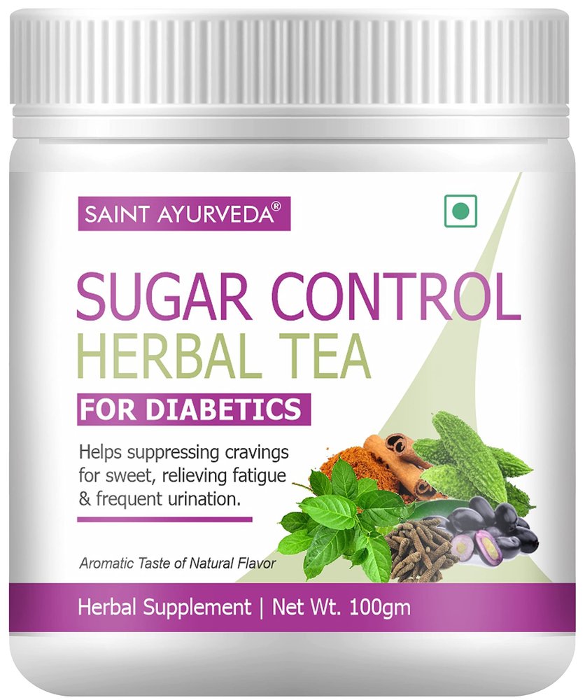 Saint Ayurveda Sugar Control Herbal Tea for Diabetics - Ayurvedic Herbs only (100gm)