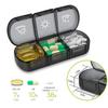 ABSOK Weekly Pill Box Organiser 3 Times A Day, Travel 7 Day Tablet Boxes with Large Compartments for Medicine, Easy to Read AM/PM Compartments Monday to Sunday for Travel & Purse (Black) view 3
