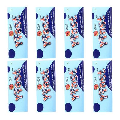 Choco Teddy's YFast Bars (8 Choco Bars) Multigrain Chocolate Bar Pack of 8-440 g (Blueberry)