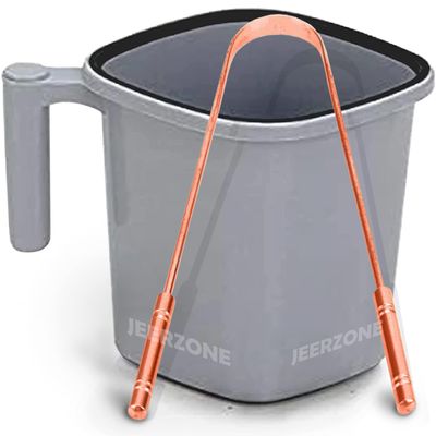 Copper Tongue Cleaner & Bathroom Mug(1.5 L, Grey) for Adults and Kids Fights Bad Breath Oral Care Tongue Cleaner, Easy to Use Travel Friendly
