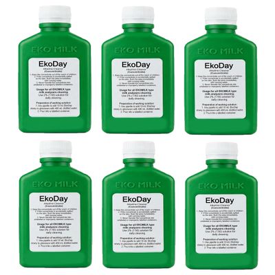 Eko Day 6 Pack Milk Analyser Cleaning Solution For Lactosan Daily Cleaner Liquid | Removes Milk Residues, Grease Buildup | Keep Vessels Clean | 100% Non-Toxic, Safe For Copper | For All Milk Analyzers