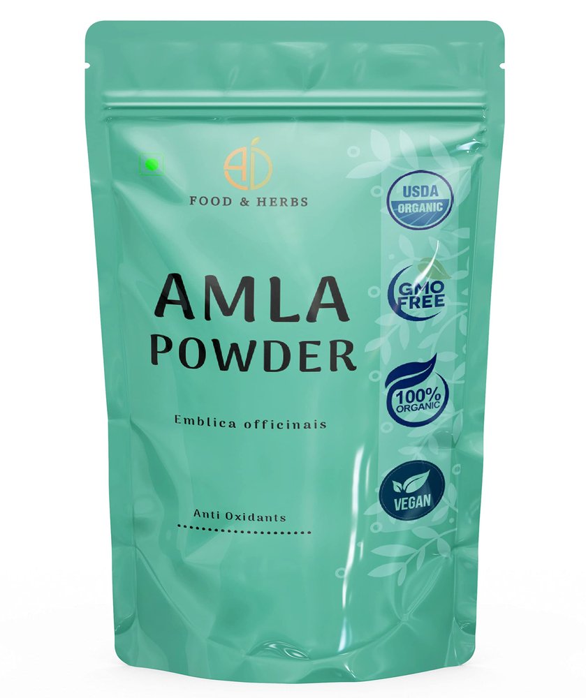 A D FOOD & HERBS Organic Dried Amla Powder/Amalki Churna/Indian Gooseberry Powder/Embica Officinalis (- 100 Gms)
