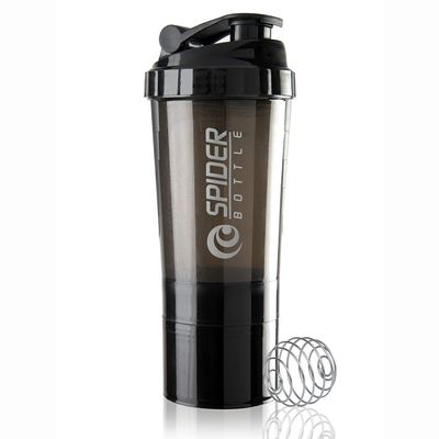 Cool Indians Premium Protein Gym Shaker Bottle with 2 Extra Compartment for Gym,Sports & Exercise l Shaker Bottle | Gym Shaker l Protein Shaker | Sipper Bottle 500 ML. (Black)