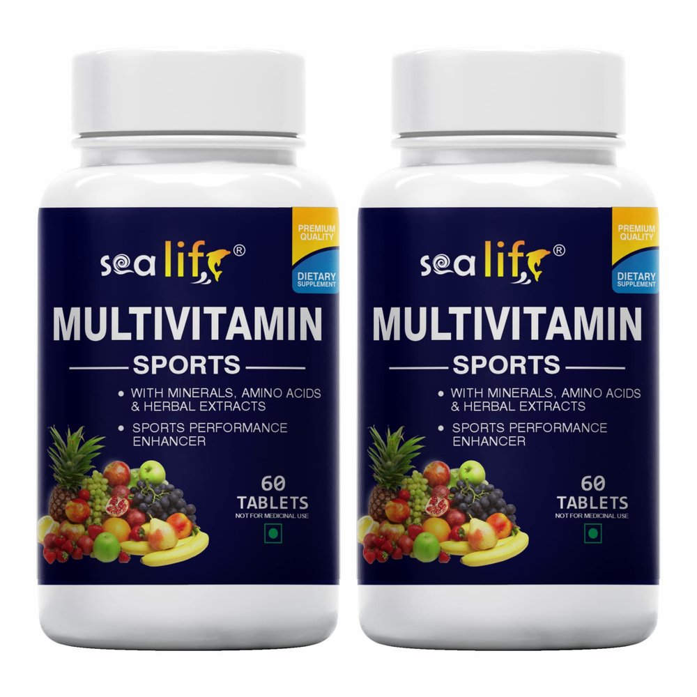 Sea Life Sports Multivitamin,Sports Performance Enhancer with Minerals, Amino Acids and Herbal Extracts | Essential Nutrients for Energy & Stamina for Energy, bodybuilding & Athletes (Pack of-2)