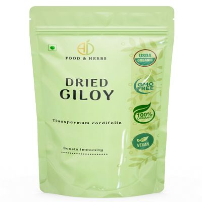 A D Food & Herbs Organic Dried Giloy/Amrita/Guduchi/Tinospora Cordifolia Stem Herbal Ayurveda (@ 50 Gms)