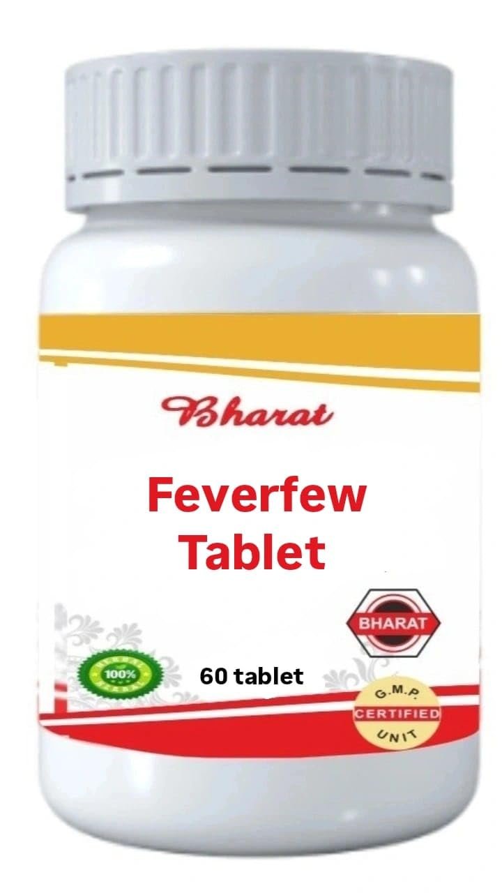 Bharat Organic and Natural Feverfew Extract Tablets, An Organic Extract Product 60 Tablets Pack of 650mg Each Tablet