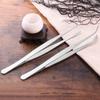 HEALLILY Stainless Steel Tweezer 2Pcs Straight and Curved Nippers Tweezers Angled Feeding Tongs Craft Making Machine Repairing Forceps ( Silver ) view 4