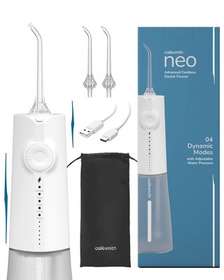 Caresmith Neo Cordless Oral Flosser | 24 Pressure Settings with 5 Modes & 6 Intensities | 300 ml Large Detachable Water Tank | Dental Flosser for teeth | IPX7 Waterproof | 2 Jet Tips Provided (White)