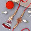 Rakhi for Brother and Bhabhi combo Rakhi for bhaiya and bhabhi Dry fruits combo pack Cashew Pistachios Raisins Kaju Kishmish Premium Rakhi for brother and bhabhi Lumba rakhi for bhabhi Rakhi hamper view 2