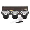 Set of 3 Coffee Capsules Pods for Nespresso w/Spoon Brush Silver view 1