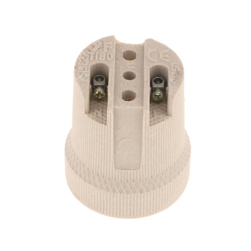 AC110-220V E27 Ceramic Lamp Holder Electric Light Bulb Socket Lamp Base Cap for Quartz Bulbs, Halogen lampd, LED Bulbs