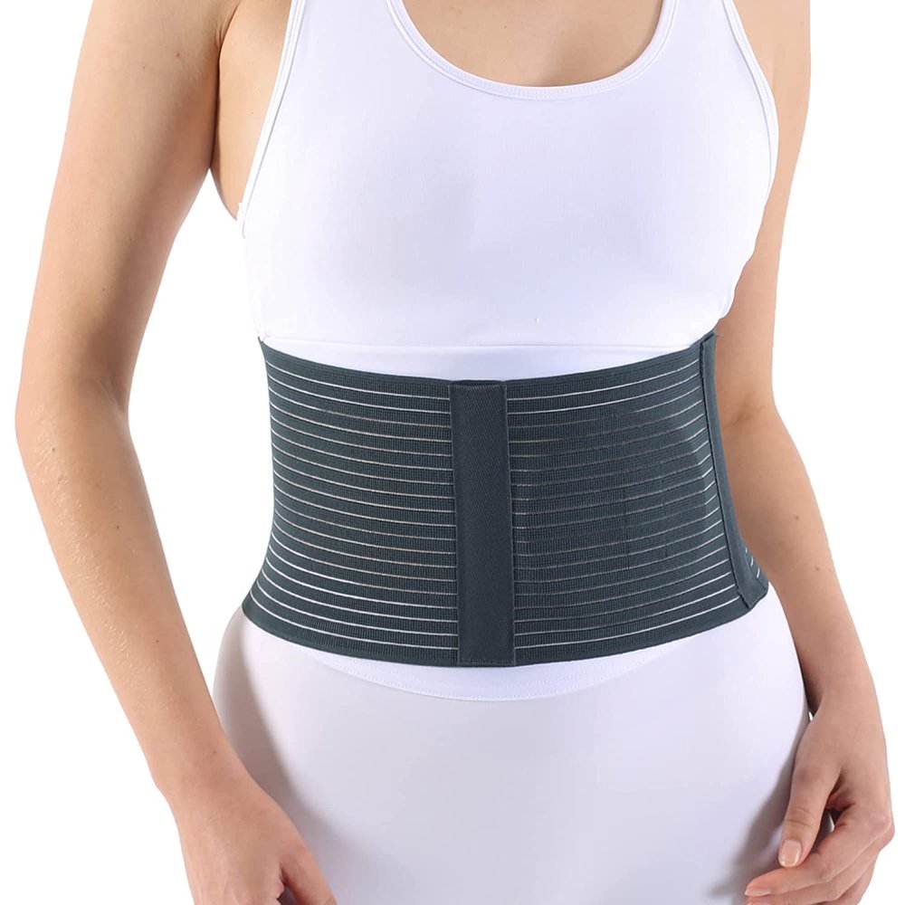 HIRVO Cotton Blend Umbilical Hernia Belt For Women And Men, Naval Hernia Support Binder With Detachable Compression Pad Universal Size