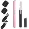 Electric Eyebrow Trimmer, Ladies Facial Precision Mini Shaver with Comb, Battery Powered Small Epilator for Face Neck Body Arms Legs (Pink, Black) view 1