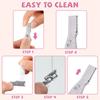 Electric Eyebrow Trimmer, Ladies Facial Precision Mini Shaver with Comb, Battery Powered Small Epilator for Face Neck Body Arms Legs (Pink, Black) view 4