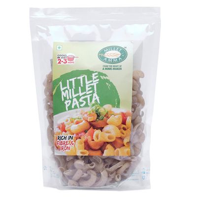 Millet Amma Little Millet Pasta - 360 Gms | (Pack of 2 - Each 180 Gms) | Kutki, Samai, Same, Samalu - Pasta | Zero Maida & 100% Vegan | Best Choice for Instant Breakfast & Dinner